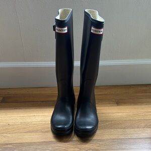 Hunter Black Tall Rain Boots